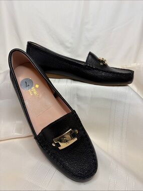 kate spade Carmen Leather Loafers Black Sz 7B NWOT